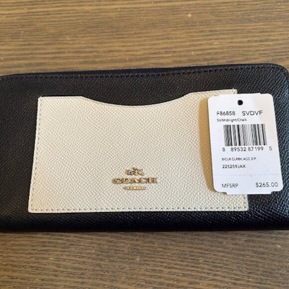 Coach Handbags - NWT Coach midnight chalk zip wallet women's